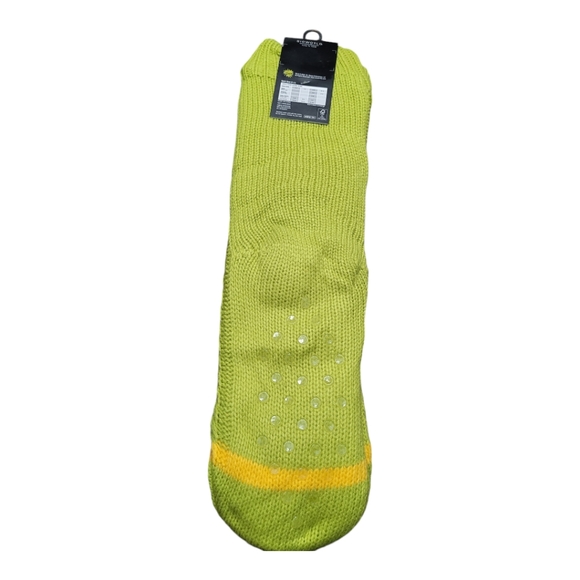 Dr Seuss Grinch Adult Sherpa Lined Grinch Santa Hat Sweater Knit Slipper Socks - Picture 9 of 16